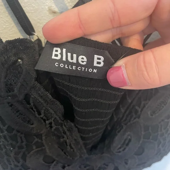 NWT Women’s Blue B Collection Black Holly Lacy Dress Size Medium - Picture 8 of 11